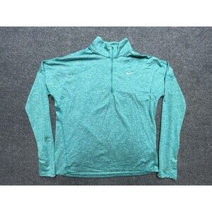 Nike Shirt Womens M Blue Dri-Fit 1/4 Zip Long Sleeve Workout Running